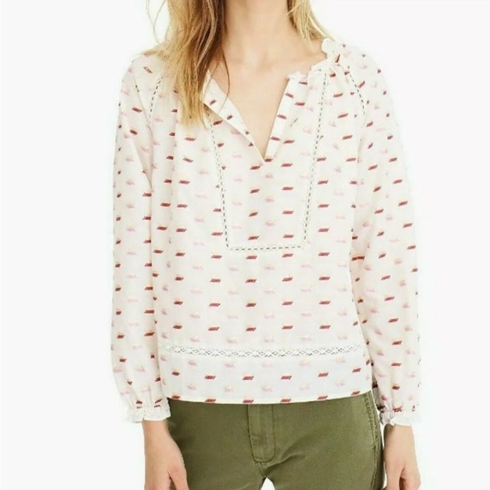 POINT SUR Ruffle-neck Popover Metallic Clip Dot S